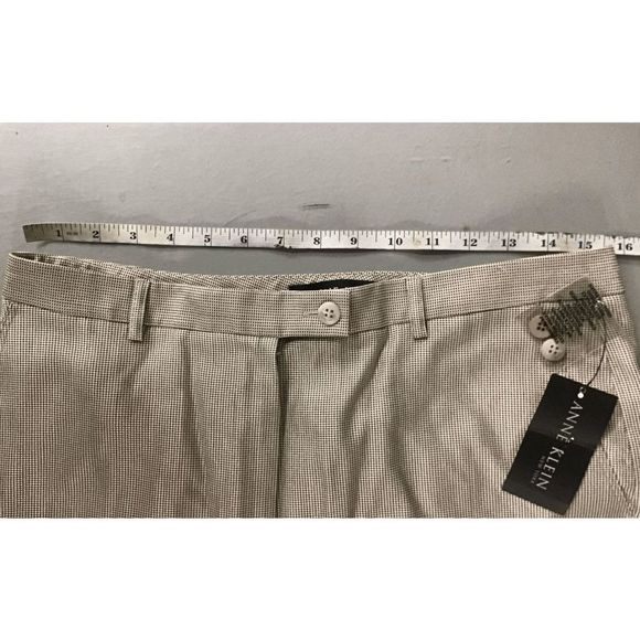 Anne Klein NWT Taupe Black Checkered Straight Leg Wool Pants, Sz 12P, MP $245 - Picture 4 of 15